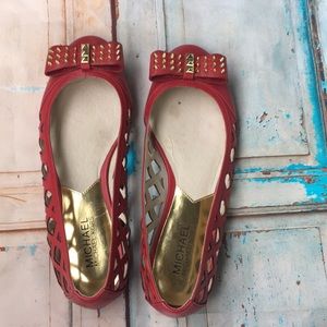 Michael Michael  kors red shoe red bow spikes